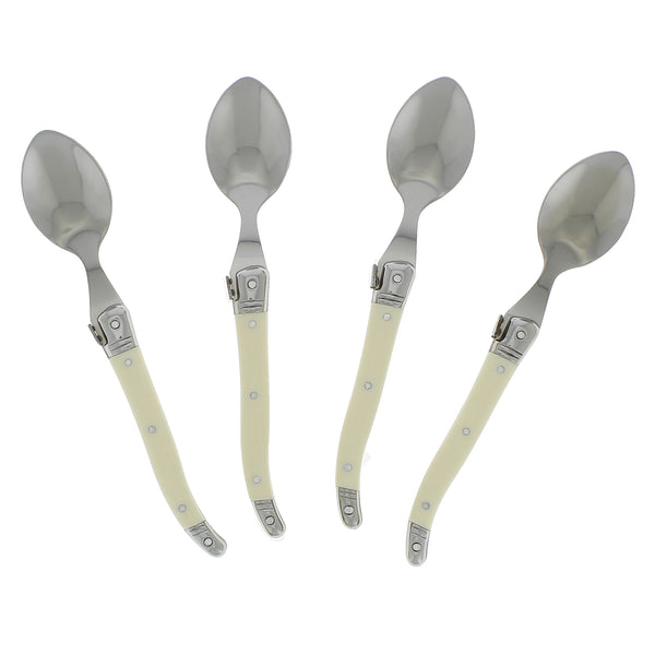 french home French Home Set of 4 Laguiole Faux Ivory Coffee Spoons french home French Home Set of 4 Laguiole Faux Ivory Coffee Spoons