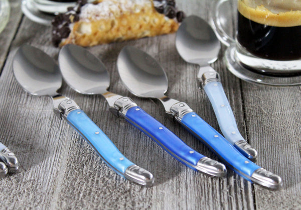 French Home French Home Set Of 4 Laguiole Shades Of Blue Coffee Spoons
