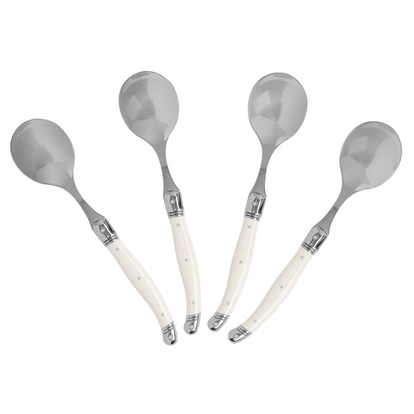 French Home French Home Set Of 4 Laguiole Soup Spoons With Faux Ivory Handles