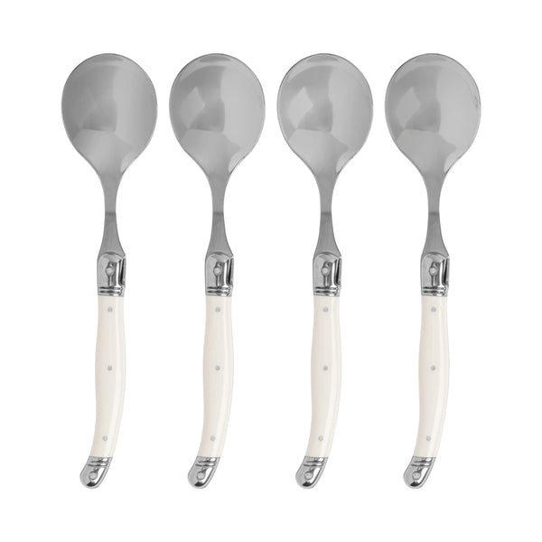 french home French Home Set of 4 Laguiole Soup Spoons with Faux Ivory Handles