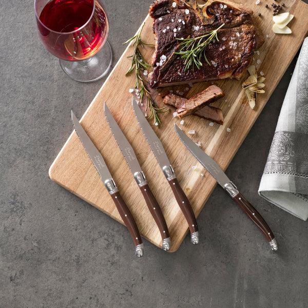 French Home French Home Set Of 4 Laguiole Steak Knives Chocolate Brown