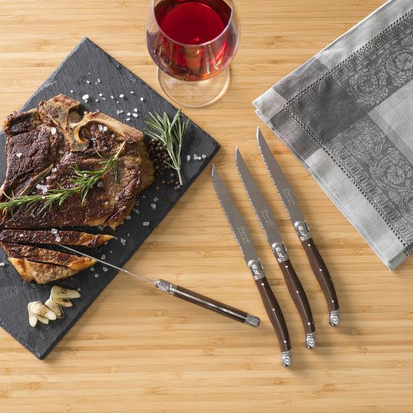 French Home French Home Set Of 4 Laguiole Steak Knives Chocolate Brown