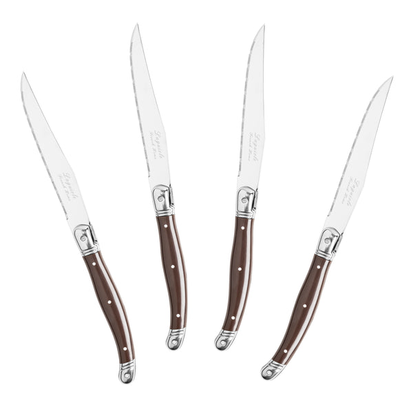 French Home French Home Set Of 4 Laguiole Steak Knives Chocolate Brown