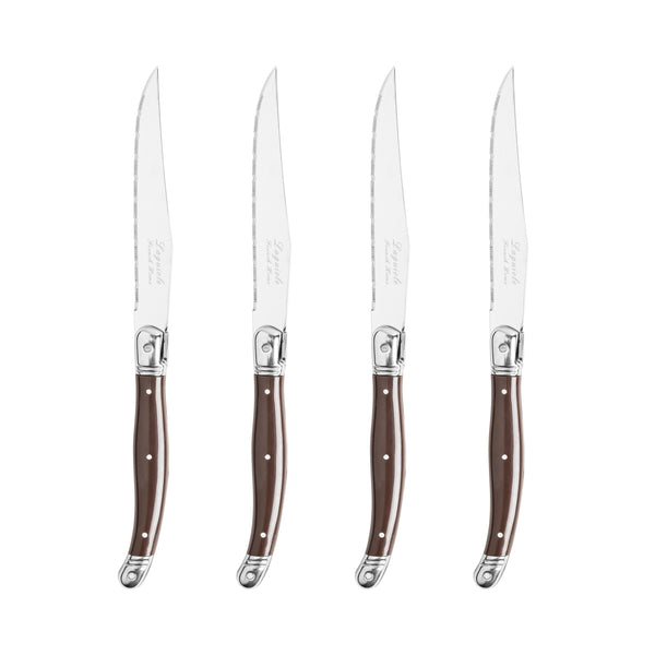 french home French Home Set of 4 Laguiole Steak Knives Chocolate Brown