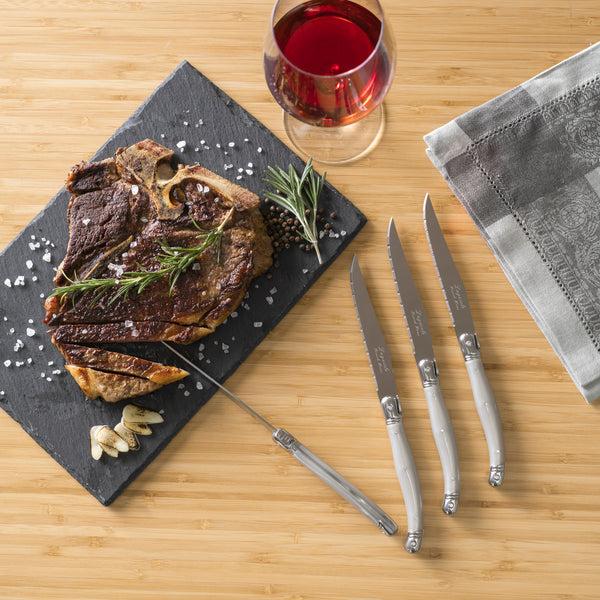 French Home French Home Set Of 4 Laguiole Steak Knives Pewter