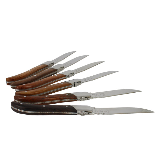 French Home French Home Set Of 6 Laguiole Connoisseur Assorted Wood Steak Knives(LG006)
