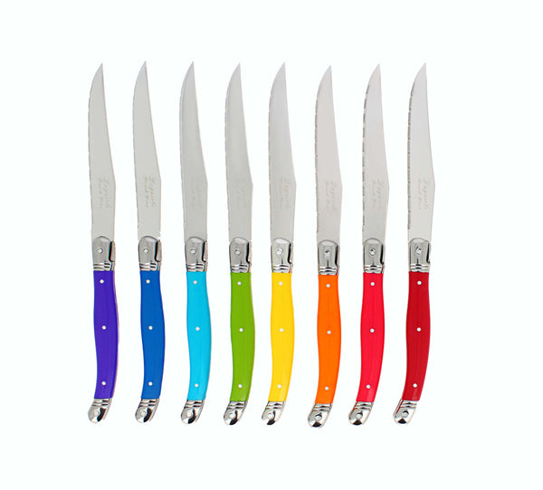 French Home French Home Set Of 8 Laguiole Steak Knives Rainbow Colors