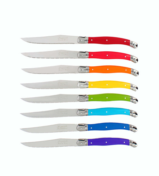 French Home French Home Set Of 8 Laguiole Steak Knives Rainbow Colors