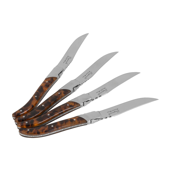 French Home French Home Tortoise Shell 4-Piece Laguiole Connoisseur Steak Knife Set