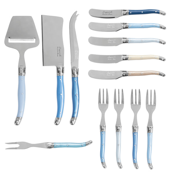french home French Home Ultimate 13-Piece Laguiole Charcuterie Set with Shades of Blue Handles