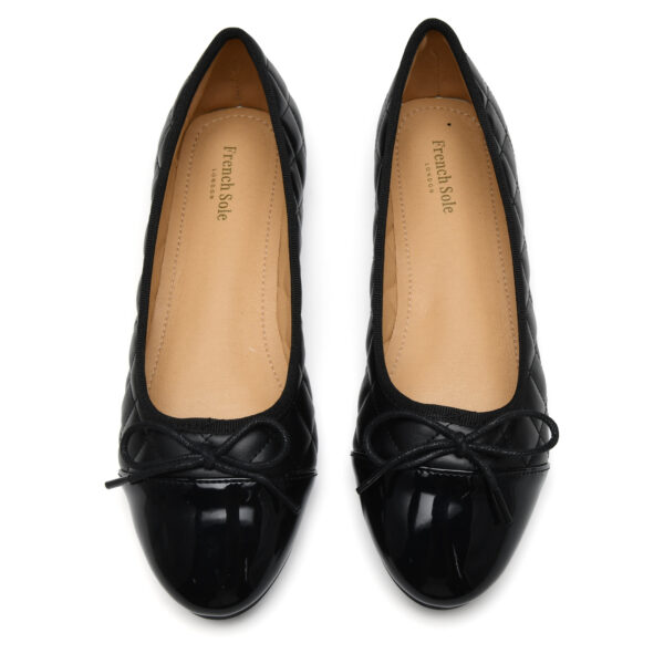 french sole Amelie Black Quilted Black Patent Toe Leather (AML481)
