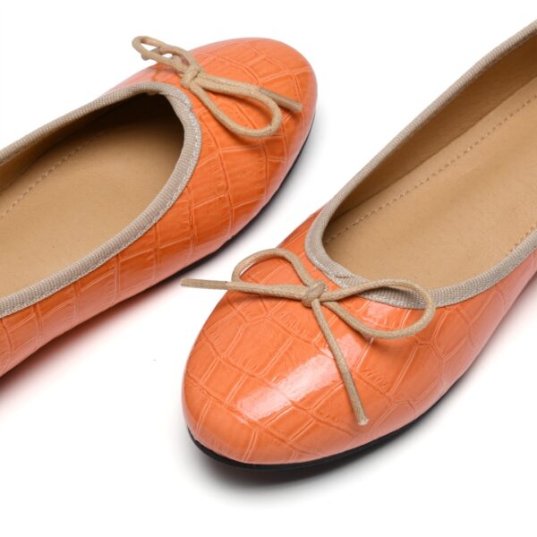 French Sole Amelie Coral Patent Crocodile Leather (AML1047)