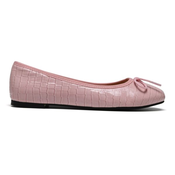 French Sole Amelie Dusky Pink Patent Crocodile Leather (AML661)