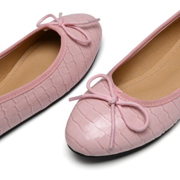 French Sole Amelie Dusky Pink Patent Crocodile Leather (AML661)