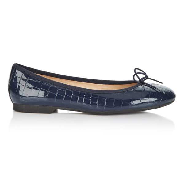 French Sole Amelie Navy Patent Crocodile Leather (AML168)