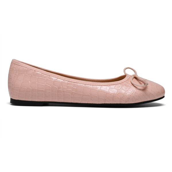 French Sole Amelie Pale Pink Patent Crocodile Leather (AML1471)