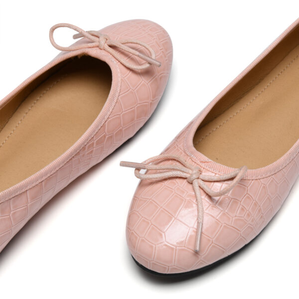 French Sole Amelie Pale Pink Patent Crocodile Leather (AML1471)