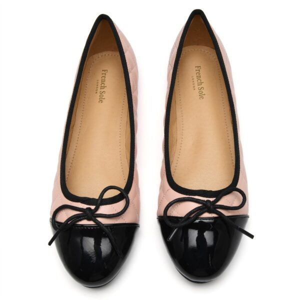 french sole Amelie Pink Quilted Black Patent Toe Leather (AML480)