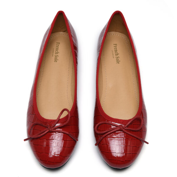 French Sole Amelie Rasberry Red Patent Crocodile (AML886)