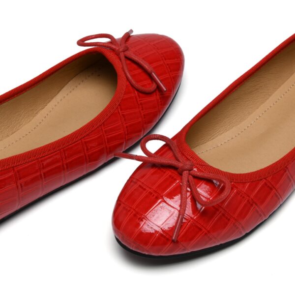 French Sole Amelie Red Patent Crocodile Leather (AML786)