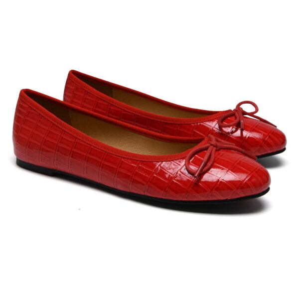 French Sole Amelie Red Patent Crocodile Leather (AML786)