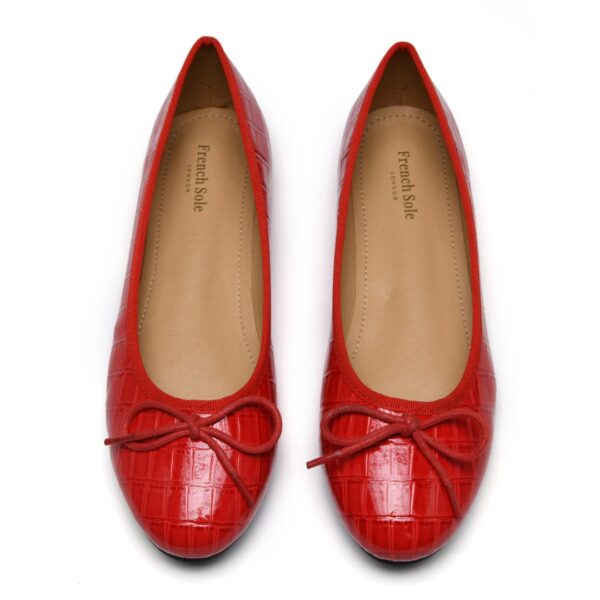 french sole Amelie Red Patent Crocodile Leather (AML786)