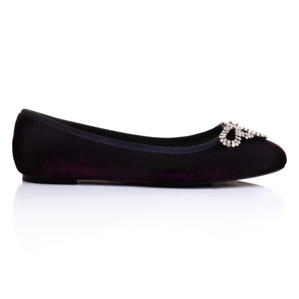 French Sole Audrey Burgundy Velvet With Crystal Trim (AU49)