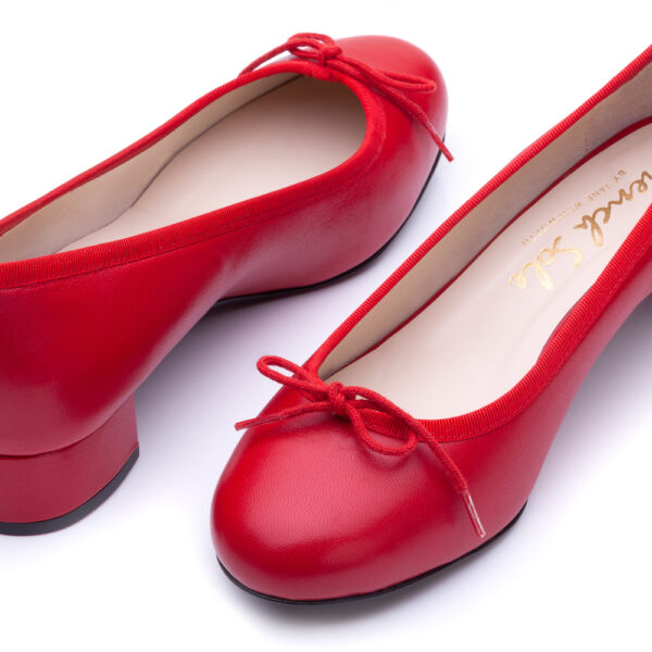 French Sole Bespoke Henrietta Red Leather Heels (BES14)