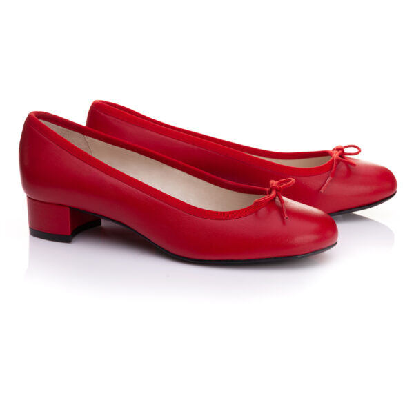 French Sole Bespoke Henrietta Red Leather Heels (BES14)