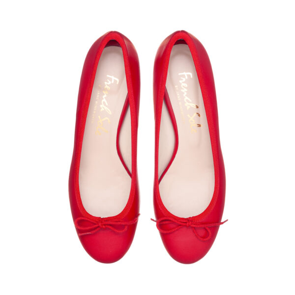 french sole Bespoke Henrietta Red Leather Heels (BES14)