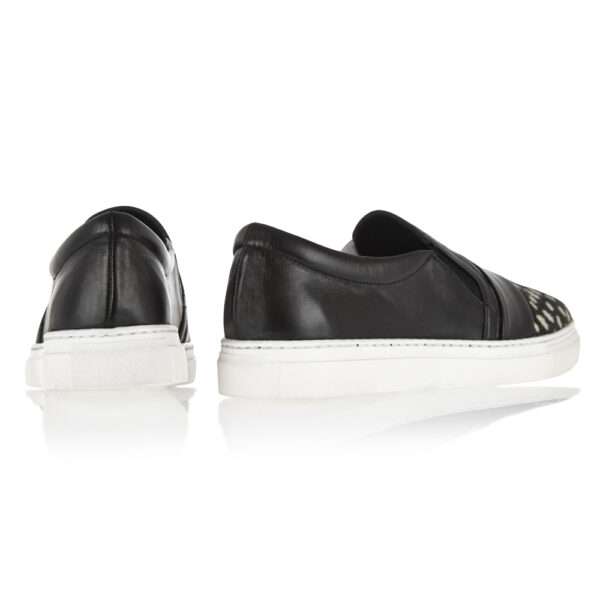French Sole Board Walker Black Calf Hair And Reptile (BW17)