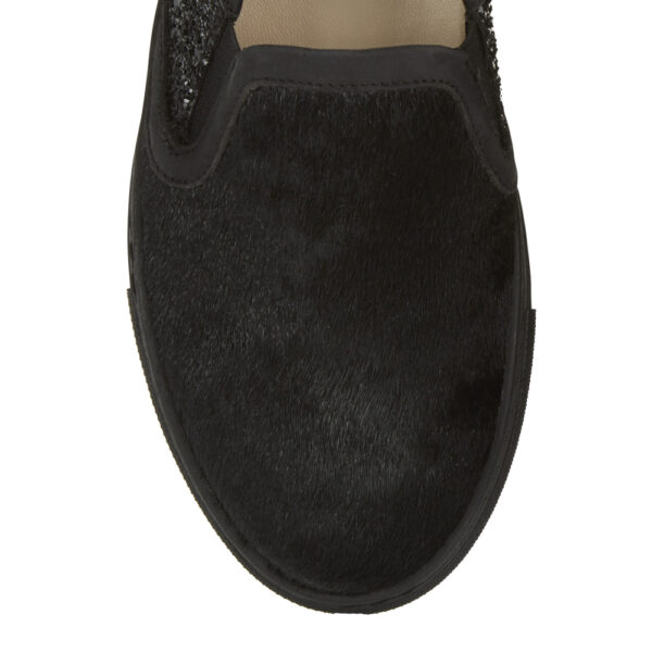 French Sole Board Walker Black Calf Hair Glitter (BW13)