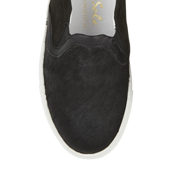 French Sole Board Walker Black Pony Hair Black Suede (BW06)