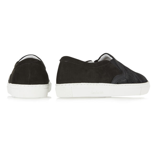 French Sole Board Walker Black Pony Hair Black Suede (BW06)