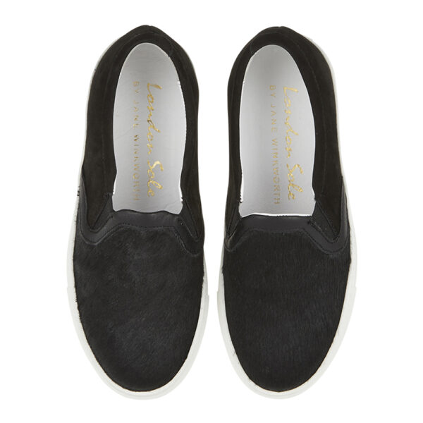french sole Board Walker Black Pony Hair Black Suede (BW06)