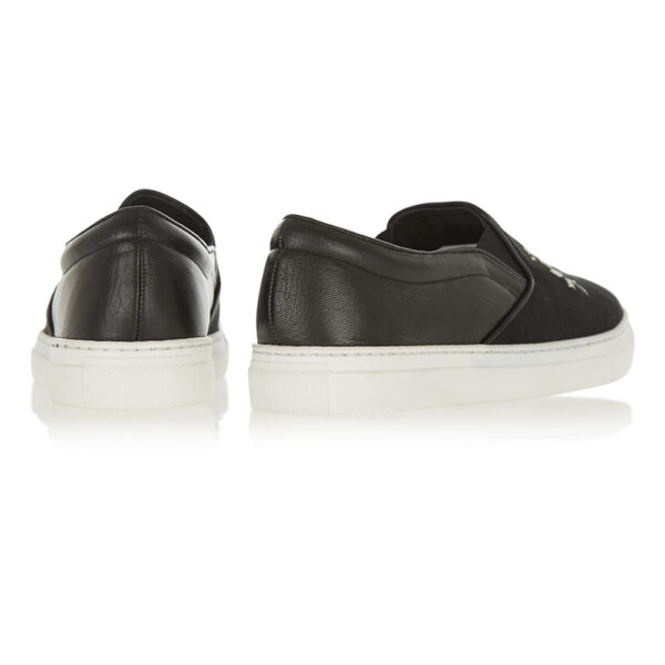 French Sole Board Walker Black Suede Leather Floral Emb (BW38)