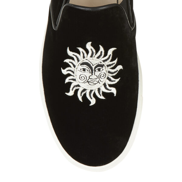 French Sole Board Walker Black Velvet With Sun Moon Stars Embroidery (BW43)
