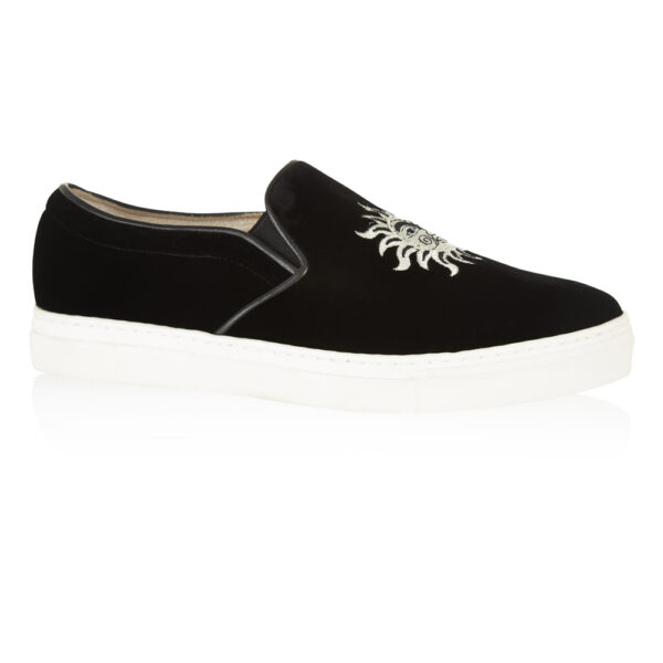 French Sole Board Walker Black Velvet With Sun Moon Stars Embroidery (BW43)