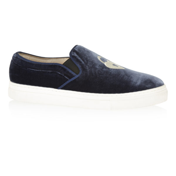 French Sole Board Walker Blue Velvet Lock And Key Embroidery (BW42)