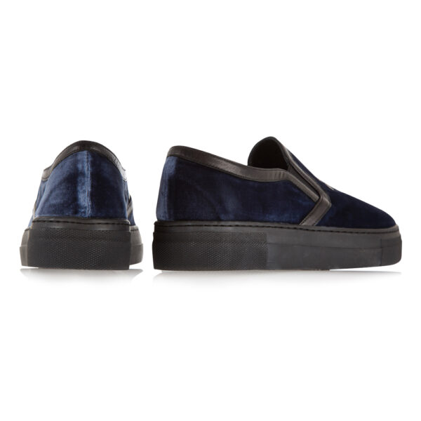French Sole Board Walker Blue Velvet Skull Embroidery (BW44)