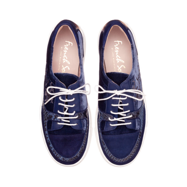 french sole Board Walker Navy Snake White Lace Leather (BW70)