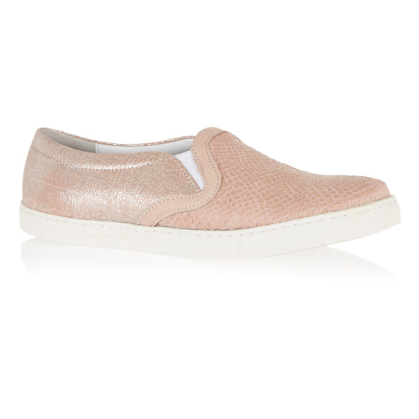 French Sole Board Walker Nude Snake Leather With Nude Metallic (BW04)