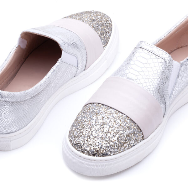 French Sole Board Walker Silver Embossed Reptile (BW35)