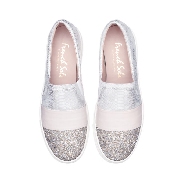 french sole Board Walker Silver Embossed Reptile (BW35)