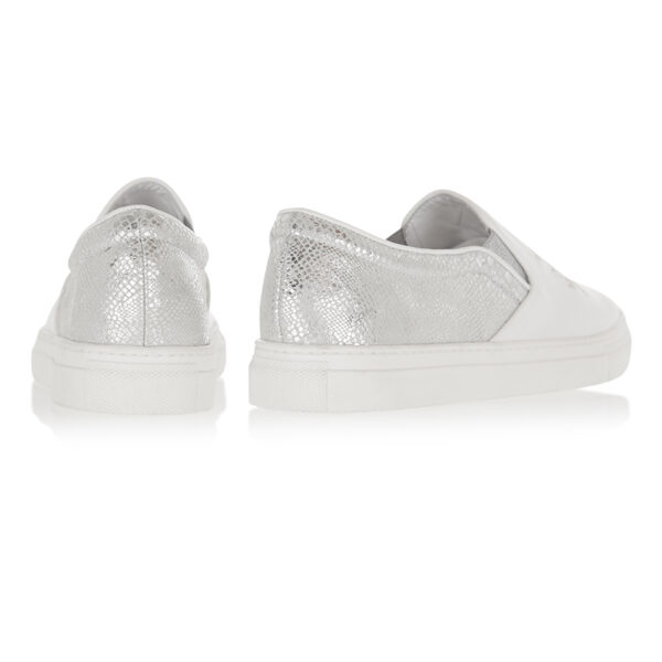 French Sole Board Walker White Leather Floral Embroidery (BW39)