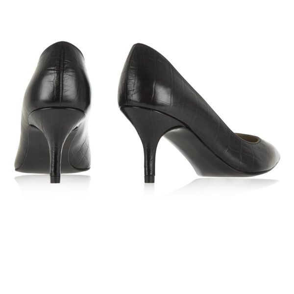 French Sole Brenda Heel Black Crocodile Leather (BMH01)