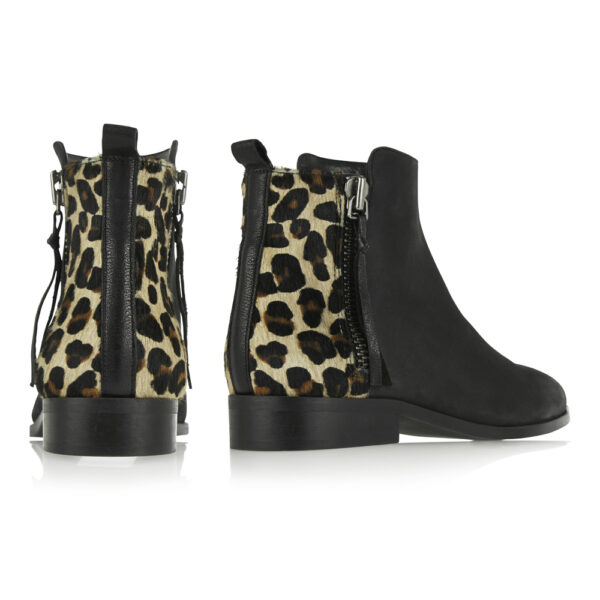 French Sole Charlotte Black Nubuck Jaguar Calf Hair (CHA04)