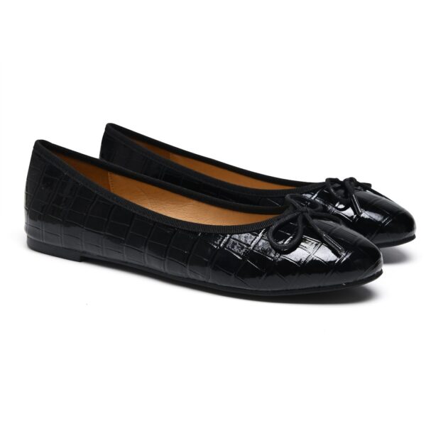 French Sole Amelie Black Patent Crocodile (AML41)