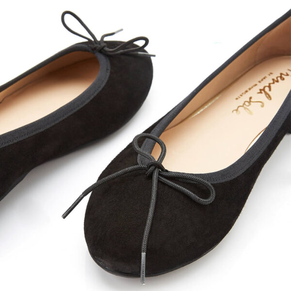 French Sole Amelie Black Velvety Leather (AML358)