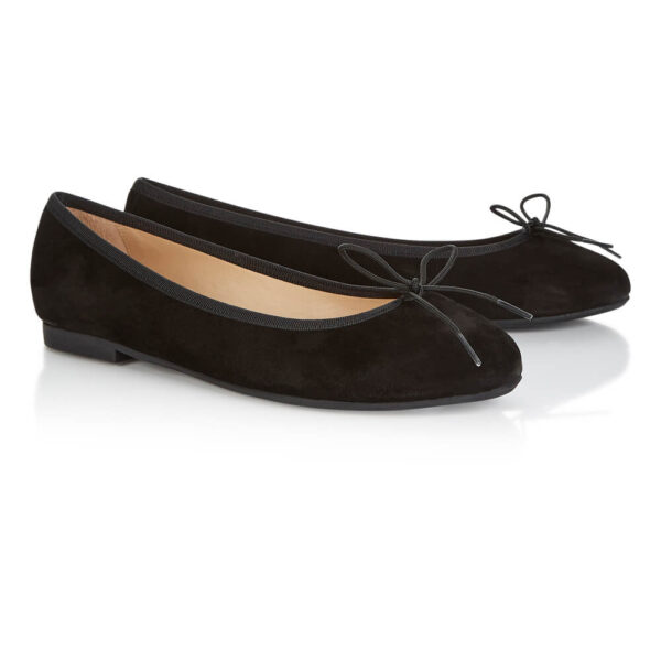 French Sole Amelie Black Velvety Leather (AML358)